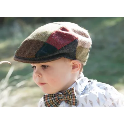 Monaghan Patchwork Virgin Wool Flat Cap - Hanna Hats