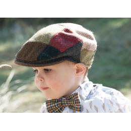 Monaghan Patchwork Virgin Wool Flat Cap - Hanna Hats