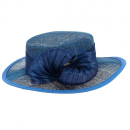 Sidonie Dark Blue Ceremony Hat - Traclet