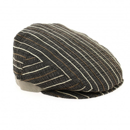 Flat brown striped cap