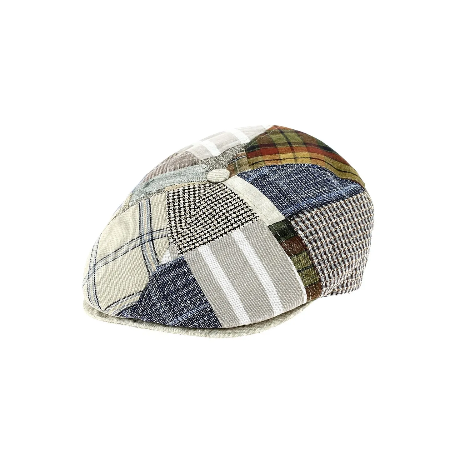 Casquette 6 Côtes Jean Patchwork Lin- Traclet Reference : 12434 | Chapellerie Traclet