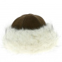 Juliette Leather Hat with Faux Fur Acrylic Brown - Traclet