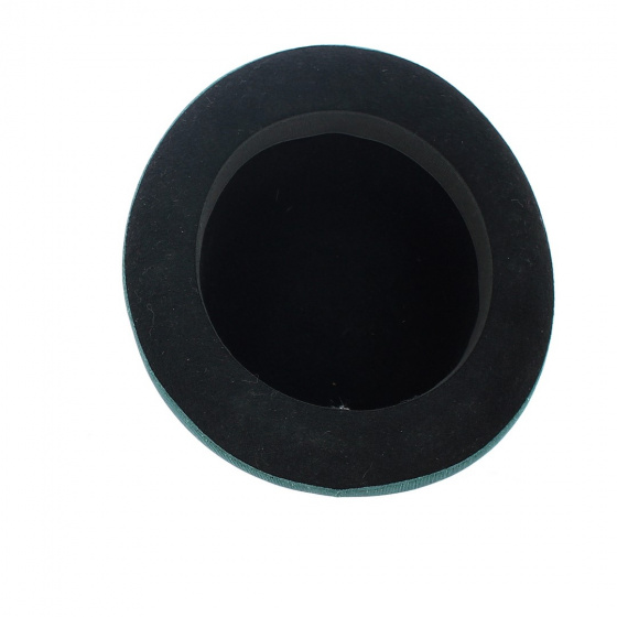 Zeleno Bowler Hat Wool Felt Black & Green - Traclet
