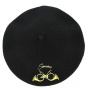 Fancy Bugle Wool Beret Black - Traclet