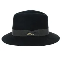 Chapeau Traveller Indiana Jones Feutre Poil Noir - Crambes Reference : 12454 | Chapellerie Traclet