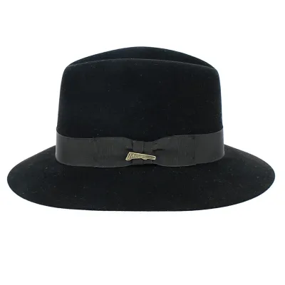 Chapeau Traveller Indiana Jones Feutre Poil Noir - Crambes Reference : 12454 | Chapellerie Traclet