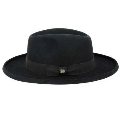 Chapeau Homburg Laurent Feutre Poil Noir - Traclet Reference : 12453 | Chapellerie Traclet