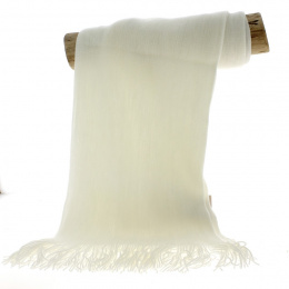 White Dressy Acrylic Scarf made in France - Traclet