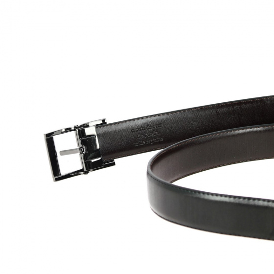 Black Leather Belt Small Buckle - Traclet