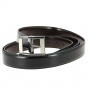 Black Leather Belt with Large Buckle - Traclet