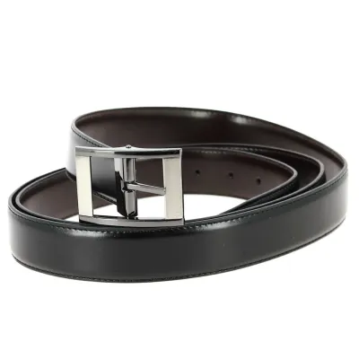 Black Leather Belt with Large Buckle - Traclet Reference: 12487 | Chapellerie Traclet