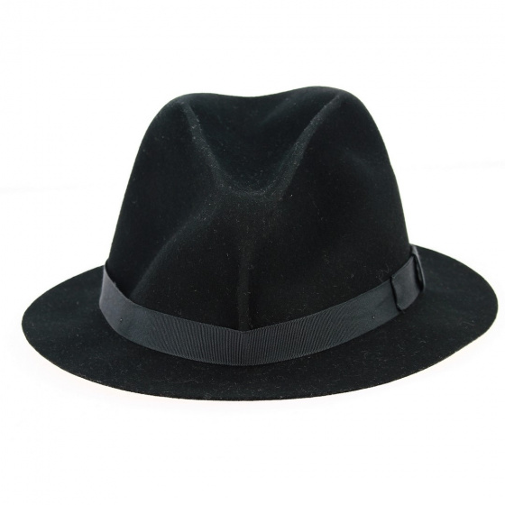 Chapeau Fedora Poet Feutre Laine Noir - Bailey