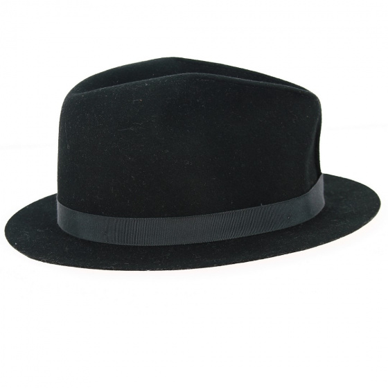 Chapeau Fedora Poet Feutre Laine Noir - Bailey