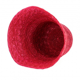 Natural Red Straw Cone Hat - Traclet