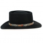 Black Fur Felt Traveller Hat with Feather - Broswell
