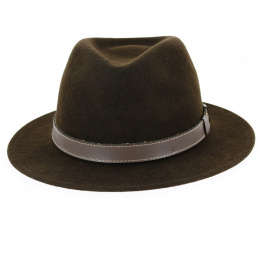 Brown Wool Felt Indy Traveller Hat - Traclet