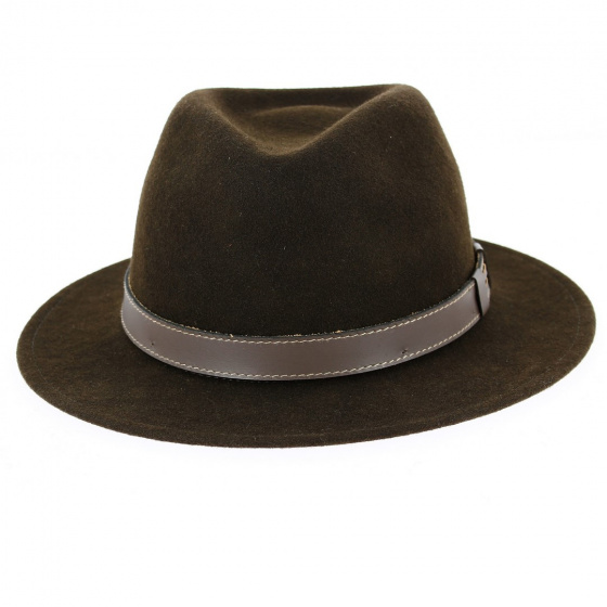 Brown Wool Felt Indy Traveller Hat - Traclet Brown Wool Felt Indy Traveller Hat - Traclet