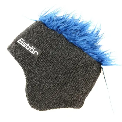 Grey & Blue Wool Ear-Flap Beanie Gisbert - Eisbär Reference: 12518 | Chapellerie Traclet
