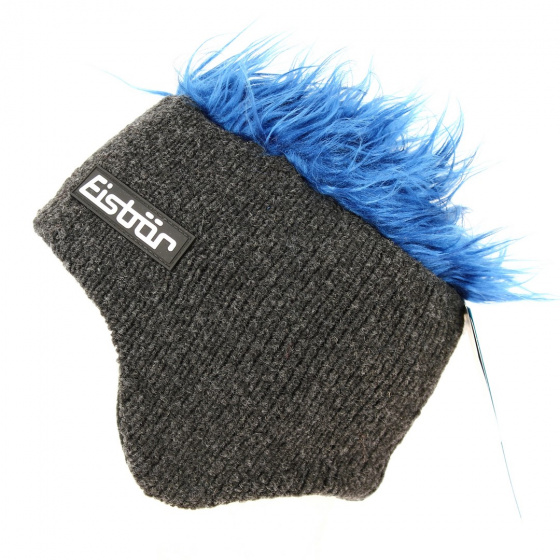 Grey & Blue Wool Earmuffs Gisbert - Eisbär