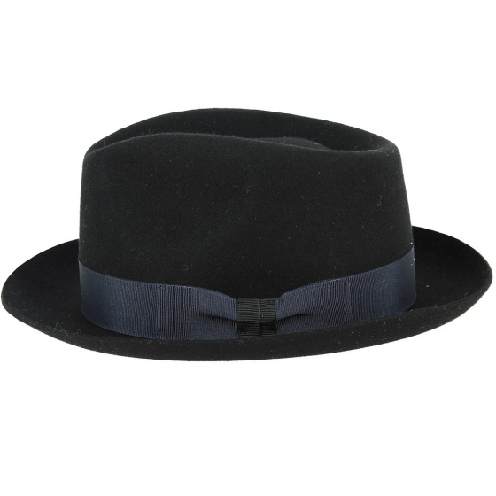 Homburg Occitan hat Black wool felt MontCapel- Traclet