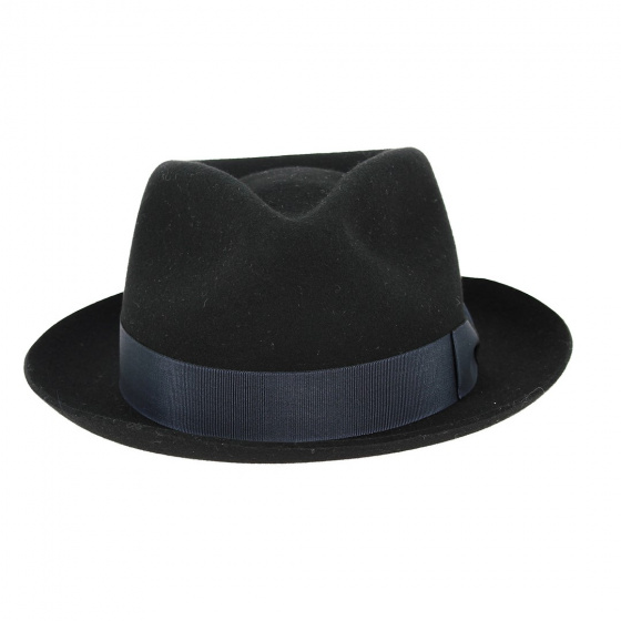 Black Wool Felt Homburg Occitan Hat MontCapel - Traclet