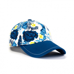 Blue Jungle Cotton Baseball Cap Blue - le Chapoté Paris