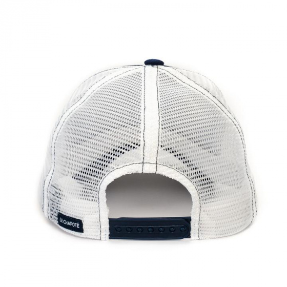 Old Sea Wolf Trucker Cap Navy Cotton - le Chapoté Paris Old Sea Wolf Trucker Cap Navy Cotton - le Chapoté Paris