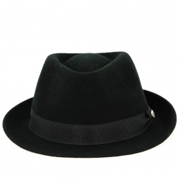 Black Wool Felt Stalingrad Trilby Hat - Fléchet