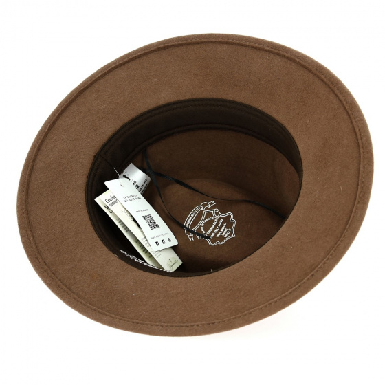 Traveller / Fedora Hat Antonello Wool Felt Brown - Fléchet