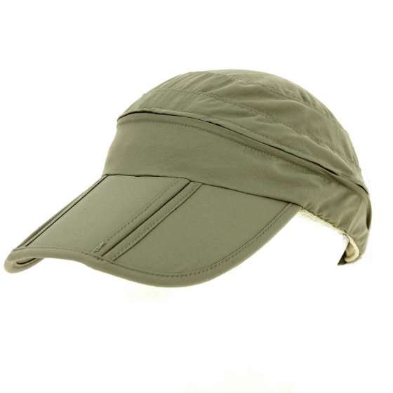 Large Visor Anti-UV & Waterproof Khaki Cap - Aussie Apparel