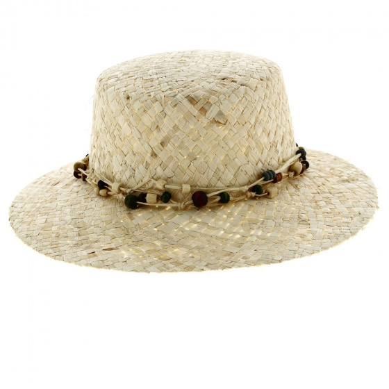 Sandrine Natural Straw Visor Cap - Traclet Sandrine Natural Straw Visor Cap - Traclet