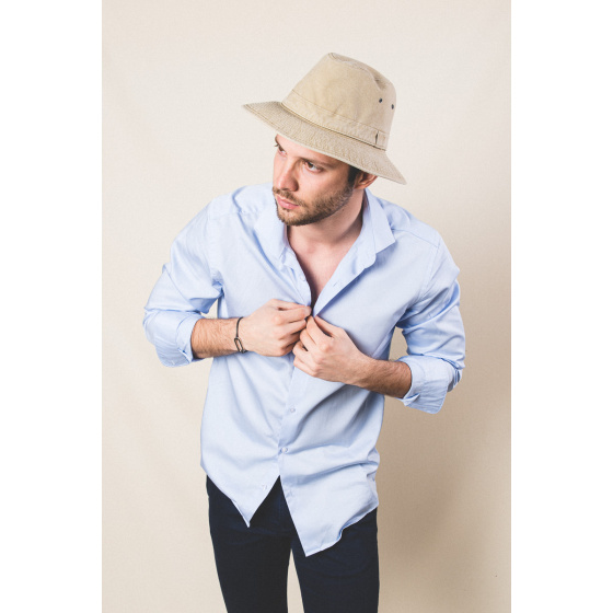 Tanzania Cotton Safari Hat Beige UPF 50+ - Crambes Tanzania Cotton Safari Hat Beige UPF 50+ - Crambes