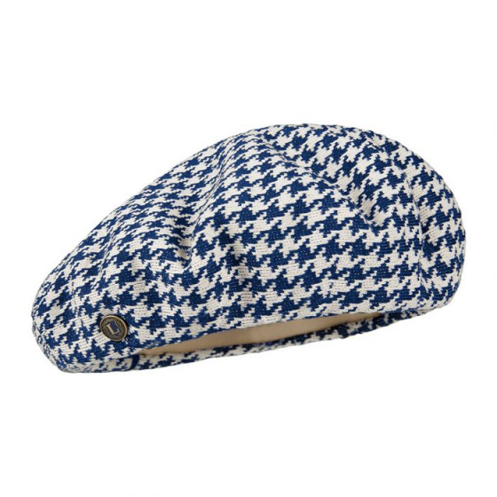 Béret Basque Myosotis Blanc Bleu - Laulhère