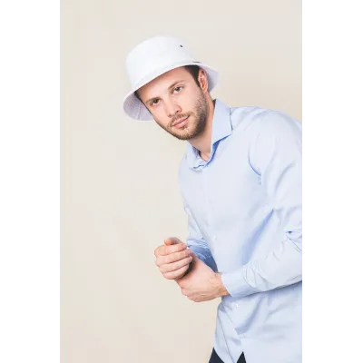 Davos White Cotton Bucket Hat - Crambes Reference: 11999 | Traclet Hat Shop