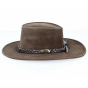 Brown Wallaroo Leather Hat - Jacaru