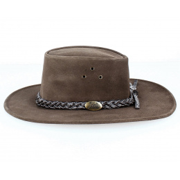 Brown Wallaroo Leather Hat - Jacaru