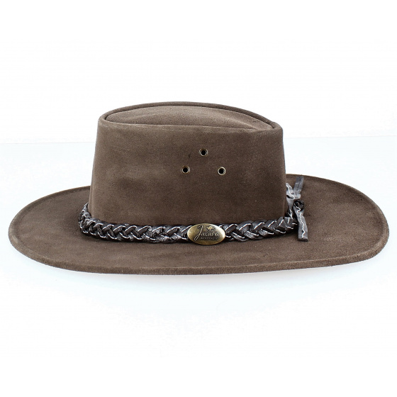 Brown Wallaroo Leather Hat - Jacaru Brown Wallaroo Leather Hat - Jacaru