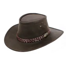 Chapeau cuir australien wallaroo anti uv  UPF 50+- Jacaru Australia Reference : 529 | Chapellerie Traclet