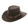 Australian leather hat wallaroo anti uv UPF 50+ - Jacaru Australia Reference: 529 | Traclet Hat Shop