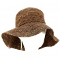 Cayetana Brown Raffia Straw Wide-Brimmed Hat - Traclet