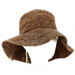 Capeline Cayetana Marron Paille Raphia - Traclet