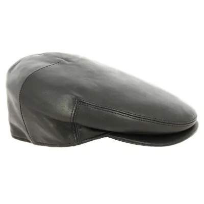 Casquette Plate Bartolini Cuir Noir - Traclet Reference : 12574 | Chapellerie Traclet