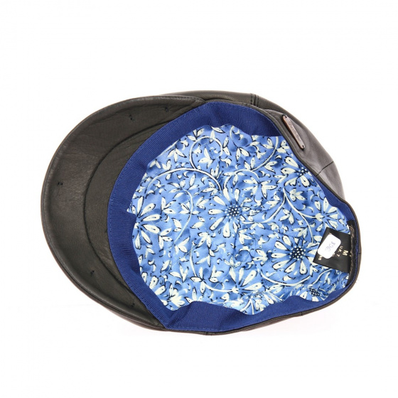 Casquette Plate Bartolini Cuir Noir - Traclet Casquette Plate Bartolini Cuir Noir - Traclet