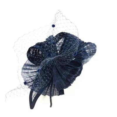 Navy Blue Lou Ceremony Headband - Traclet Reference: 12580 | Traclet Millinery