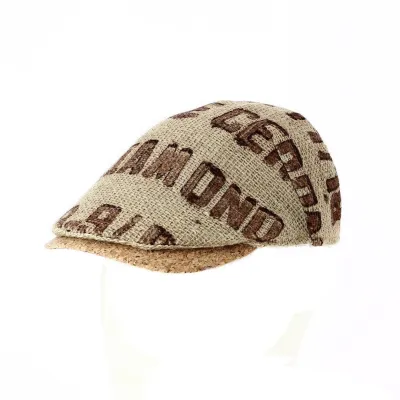 Brasília Duck Bill Cap Beige Jute Fabric - Traclet Reference: 12589 | Traclet Millinery