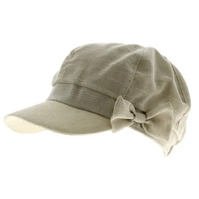 Laia Newsboy Cap Cotton Ecru - Traclet Reference: 12590 | Traclet Hatters