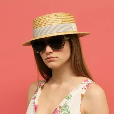 Natural Straw Boater Hat Benson - HERMAN Reference: 931 | Chapellerie Traclet