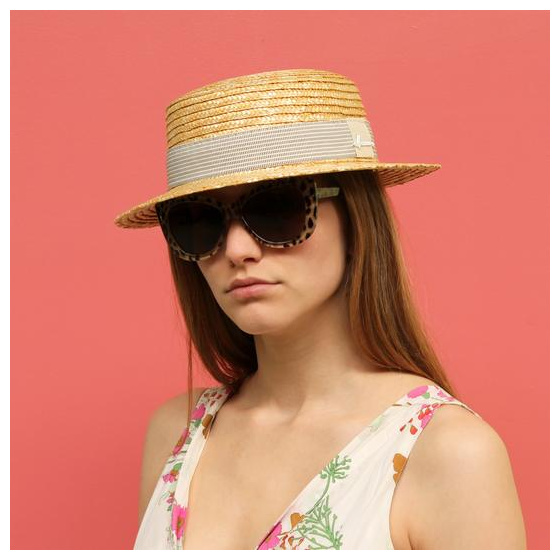 Natural Straw Boater Hat Benson - HERMAN