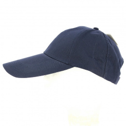 Navy Cotton Baseball Cap with Large Visor - Traclet