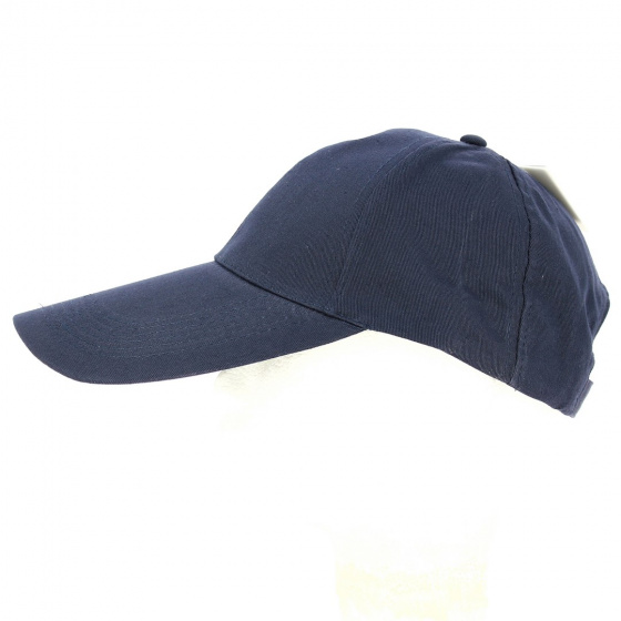 Navy Cotton Baseball Cap with Large Visor - Traclet